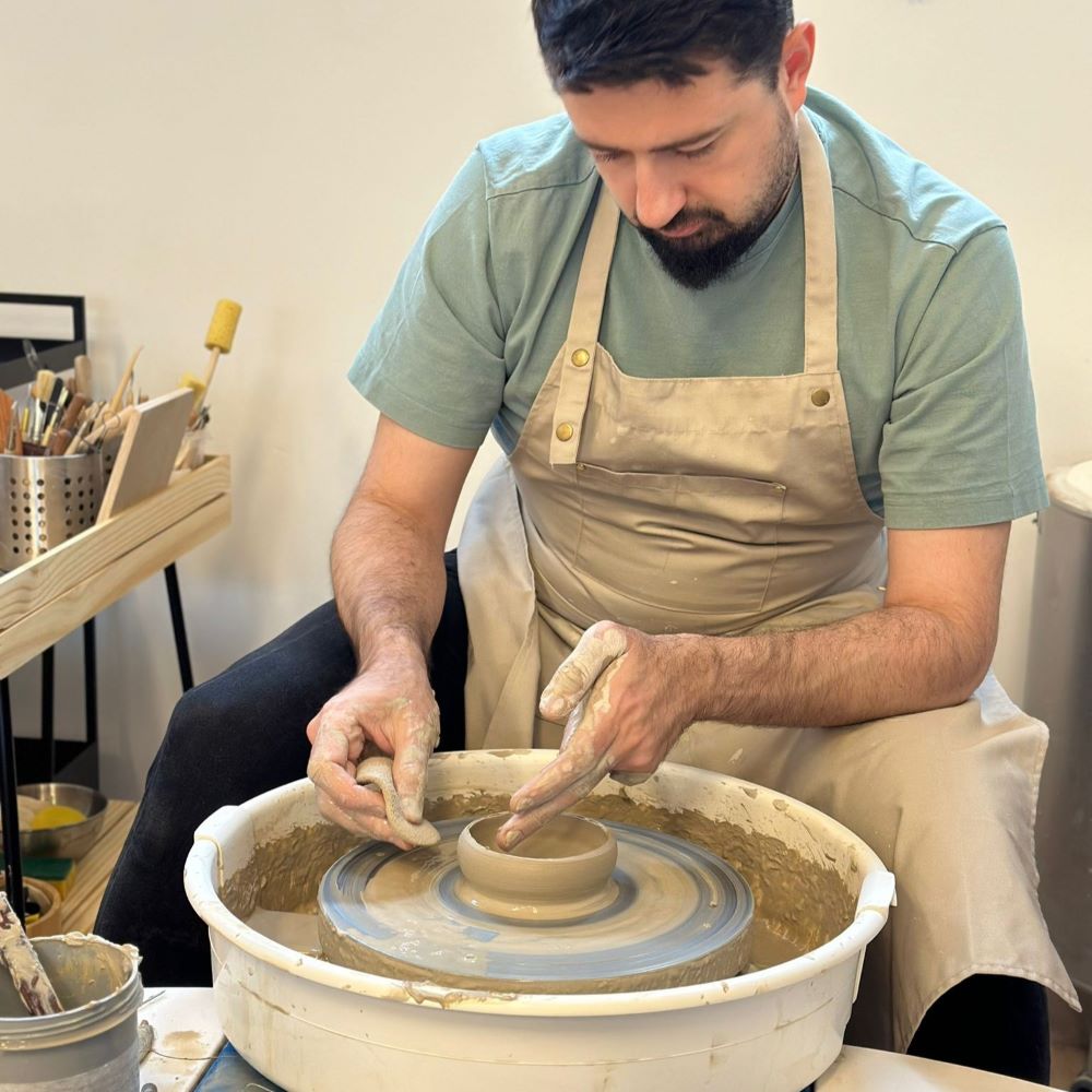 Making pottery on a wheel, Saturday at 1:00 PM