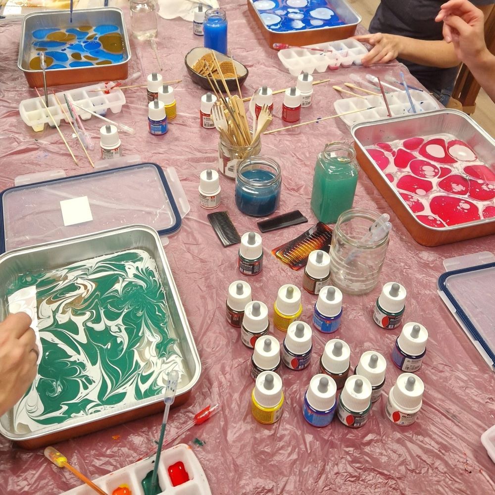 Marbled prints workshop