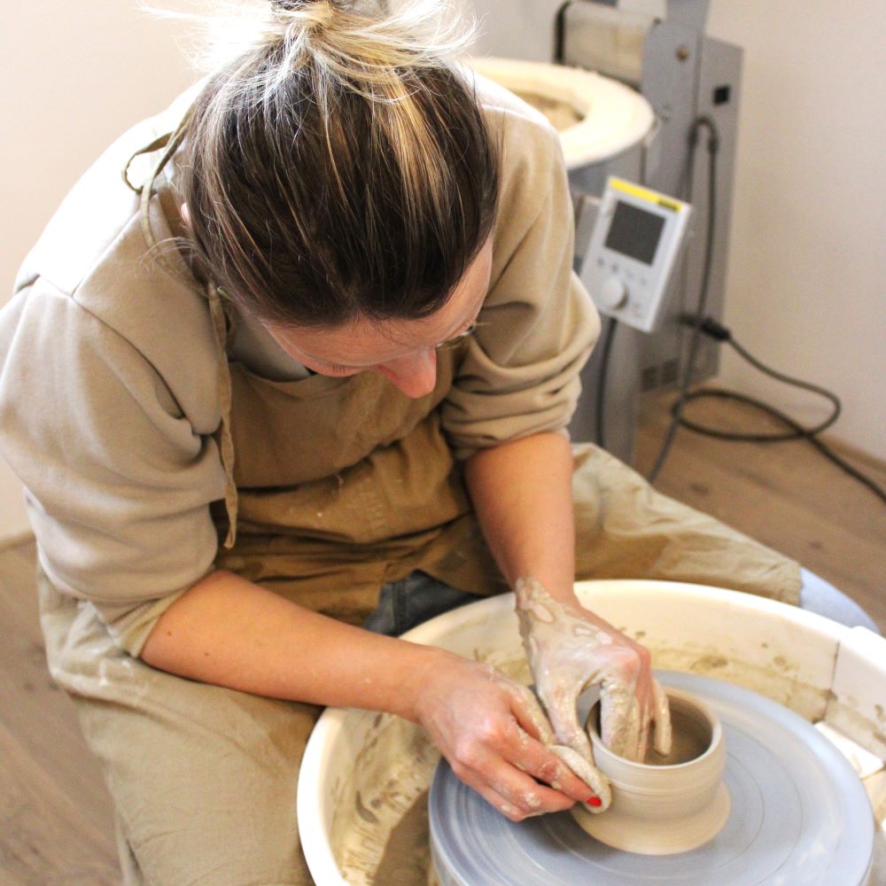 Making pottery on a wheel, Sundays at 1:00 PM